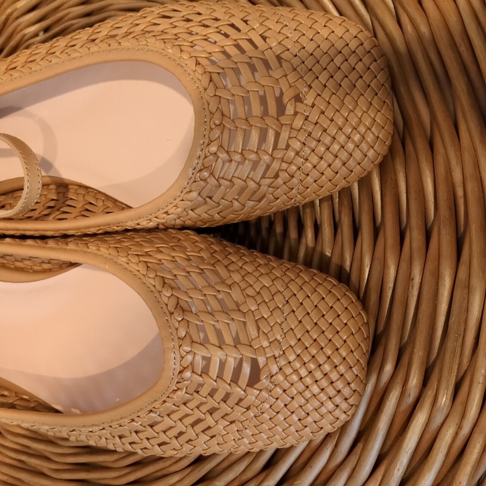 J. Crew Quinn Woven Brown Ballet Flats 9.5 NWOB - Picture 7 of 8